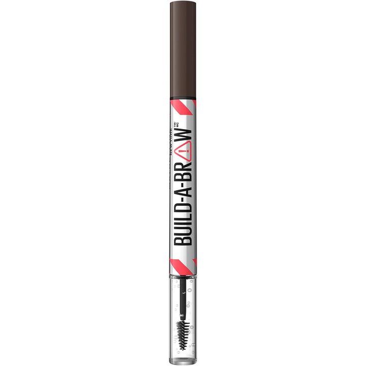 Produs 2 in 1 marker de sprancene + gel de fixare Maybelline New York Build a brow, 260 Deep Brown, 1,4 gr