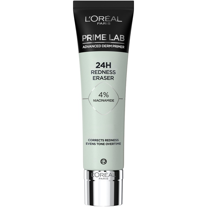 Основа за грим L'Oreal Paris Prime Lab 24H Redness Eraser, Против зачервяване, 30 мл