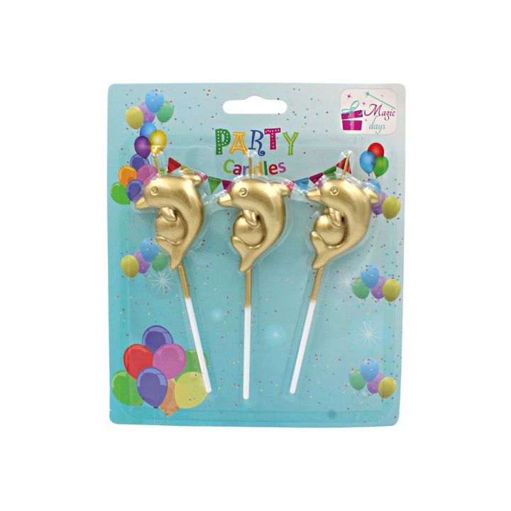 Комплект от 3 парти свещи модел делфин