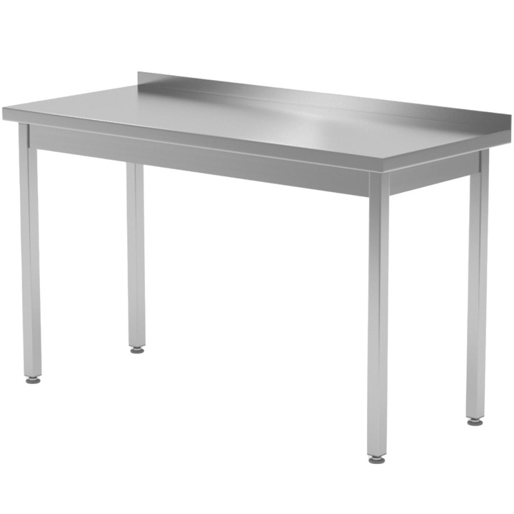 Masa, Hendi, Inox, Blat montat pe perete cu margine, 140x70x85 cm, Argintiu