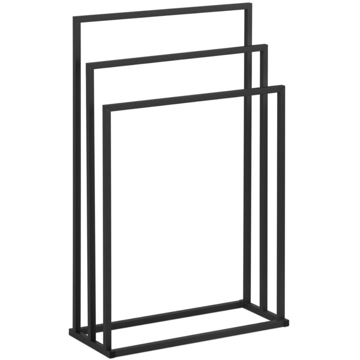 Padló tartó törölközőhöz, Physa, acél, 55 x 21,5 x 84 cm, fekete