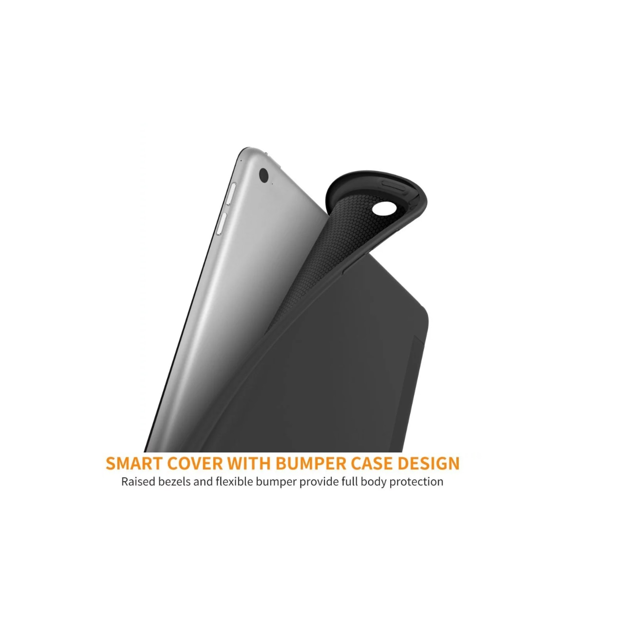Husa de protectie flip cover compatibila cu Apple iPad 2017/2018, 9.7", FoldPro, silicon, Negru