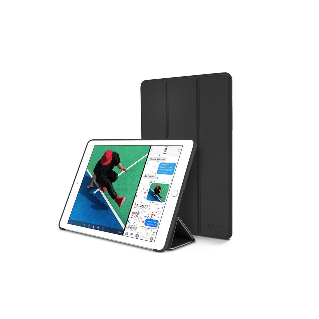 Husa de protectie flip cover compatibila cu Apple iPad 2017/2018, 9.7", FoldPro, silicon, Negru