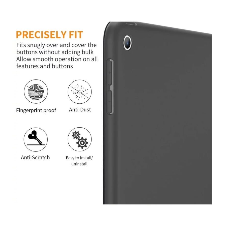 Husa de protectie flip cover compatibila cu Apple iPad 2017/2018, 9.7", FoldPro, silicon, Negru