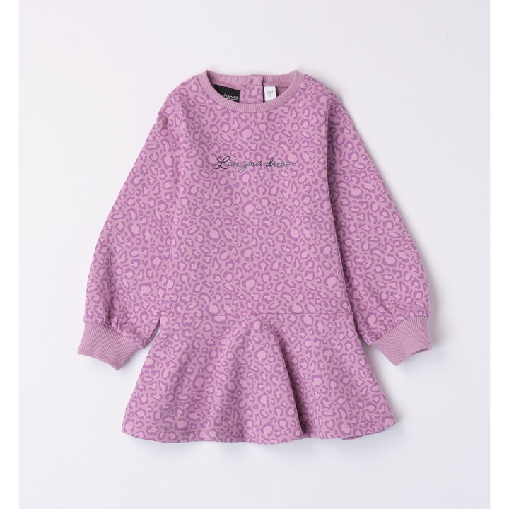 Lányok ruha állatmintás 0.7242, pamut, Mályvaszín