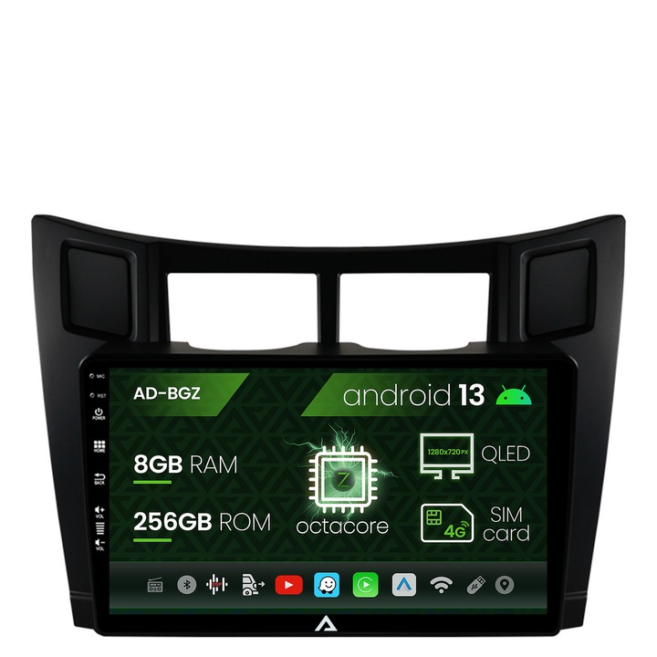 Navigatie Autodrop Toyota Yaris (2005-2012), Android 13, Z-Octacore, 8GB RAM, 256GB ROM, 9 Inch - AD-BGZ9008, AD-BGRKIT103