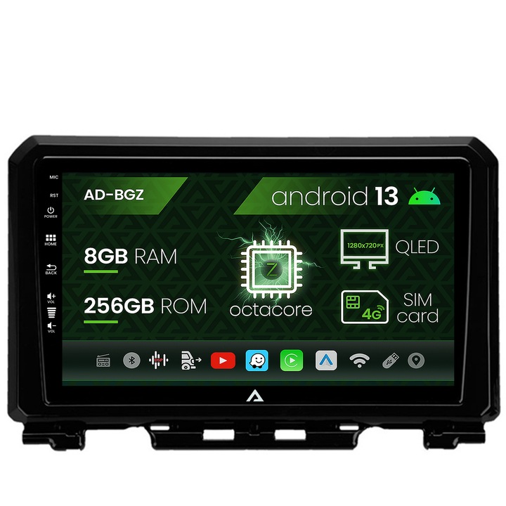 Navigatie Autodrop Suzuki Jimny (2018-2022), Android 13, Z-Octacore, 8GB RAM, 256GB ROM, 9 Inch - AD-BGZ9008, AD-BGRKIT312