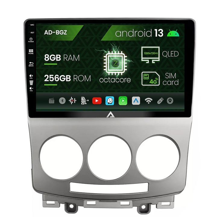 Navigatie Autodrop Mazda 5 (2005-2010), Android 13, Z-Octacore, 8GB RAM, 256GB ROM, 9 Inch - AD-BGZ9008, AD-BGRKIT324