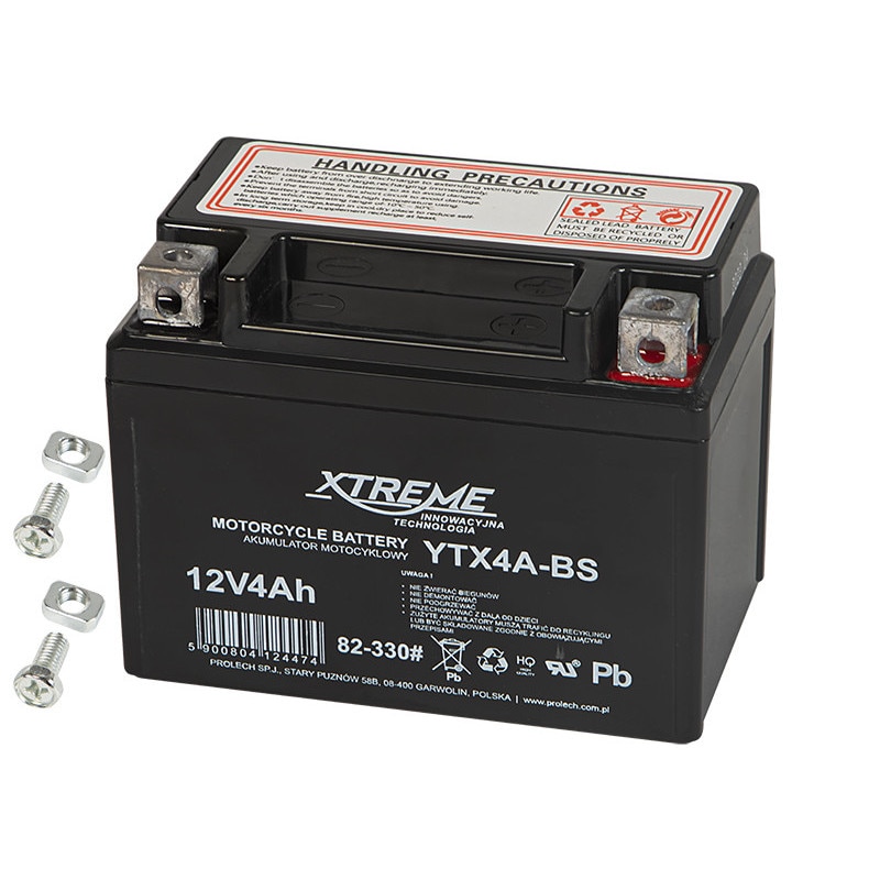 Акумулатор за мотоциклет, Xtreme, 12V, 4Ah, черен - eMAG.bg