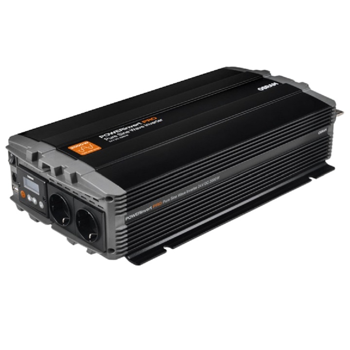 Invertor auto Osram, 24V DC, 2000W, 2 x priza 230V + 1 x USB 2.1A