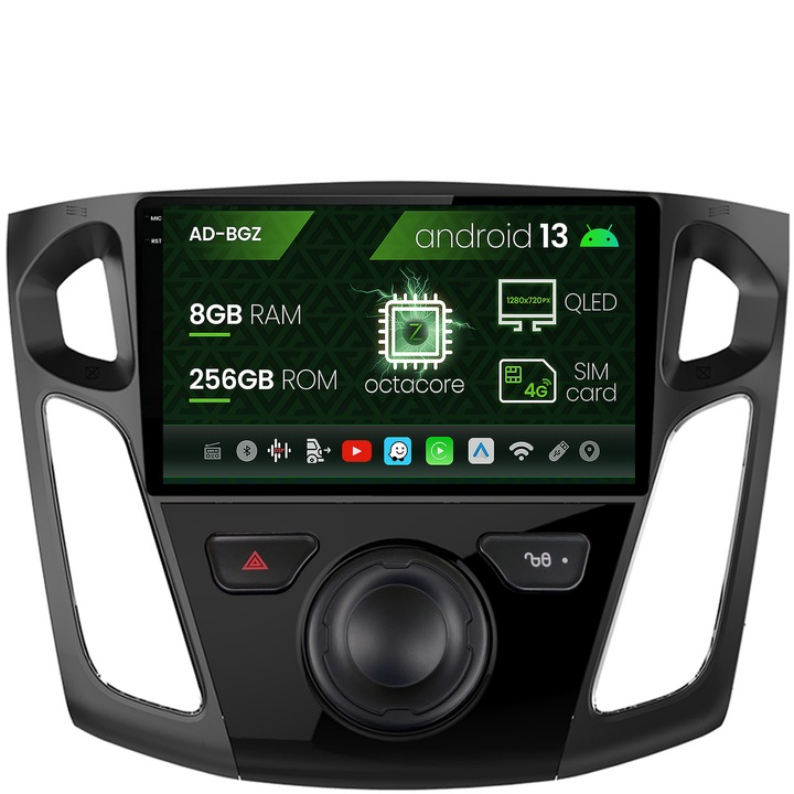 Navigációs autodrop Ford Focus 3 (2011-2019), Android 13, Z-Octacore, 8GB RAM, 256GB ROM, 9 hüvelyk - AD-BGZ9008, AD-BGRKIT115