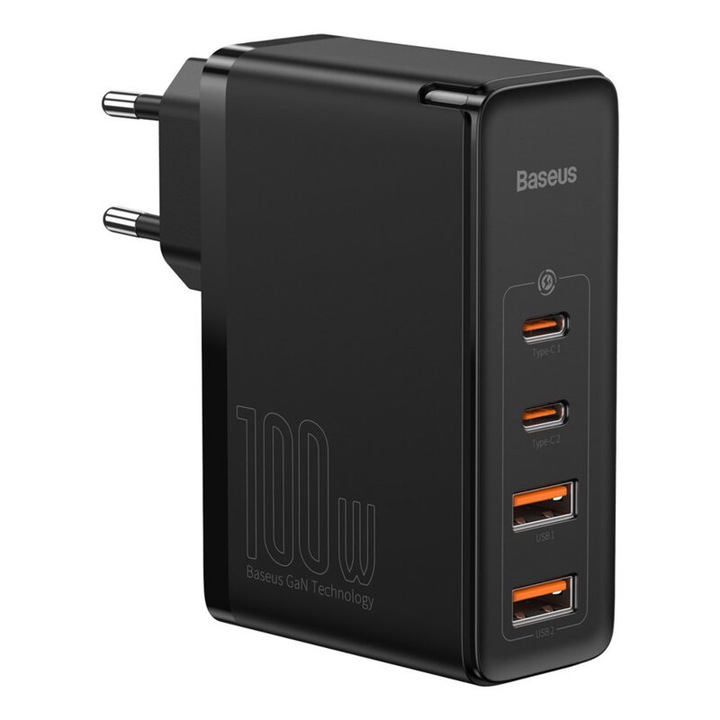 Hálózati töltő 2xUSB-C / 2xUSB 100W Baseus CCGAN2P-L01 fekete