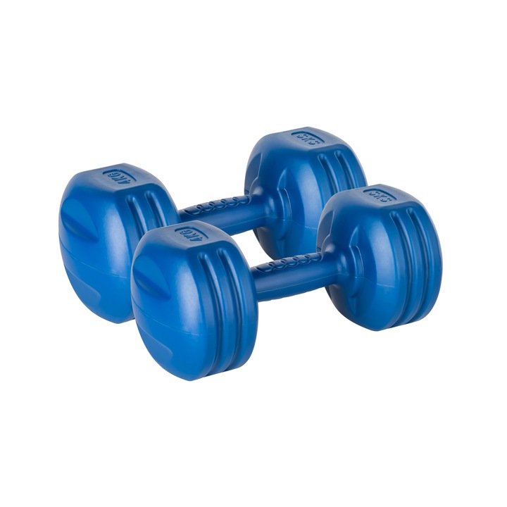 Haltere, REBEL, PVC, 2x4kg, Albastru