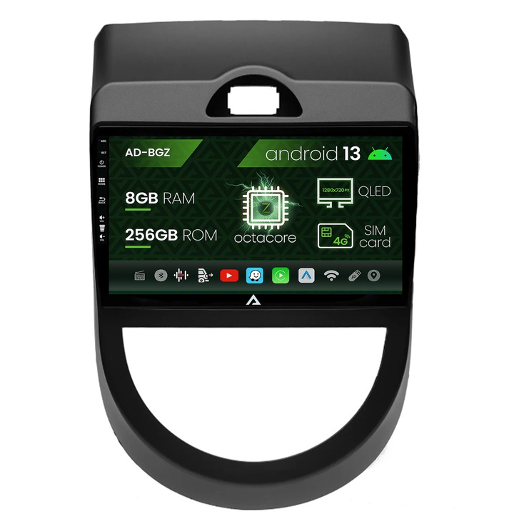 Navigatie Autodrop Kia Soul (2009-2013), Android 13, Z-Octacore, 8GB RAM, 256GB ROM, 9 Inch - AD-BGZ9008, AD-BGRKIT215V2