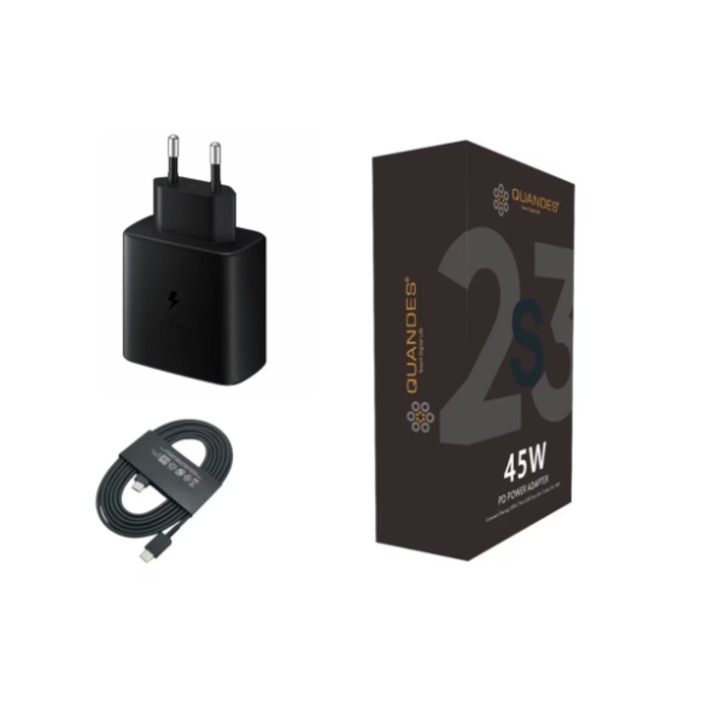 Set Incarcator Super Fast Charge PD USB-C 45W, pentru samsung s24, s23, s22 Ultra, Cablu incarcare USB-C-C 5A, 1M, QUANDES®