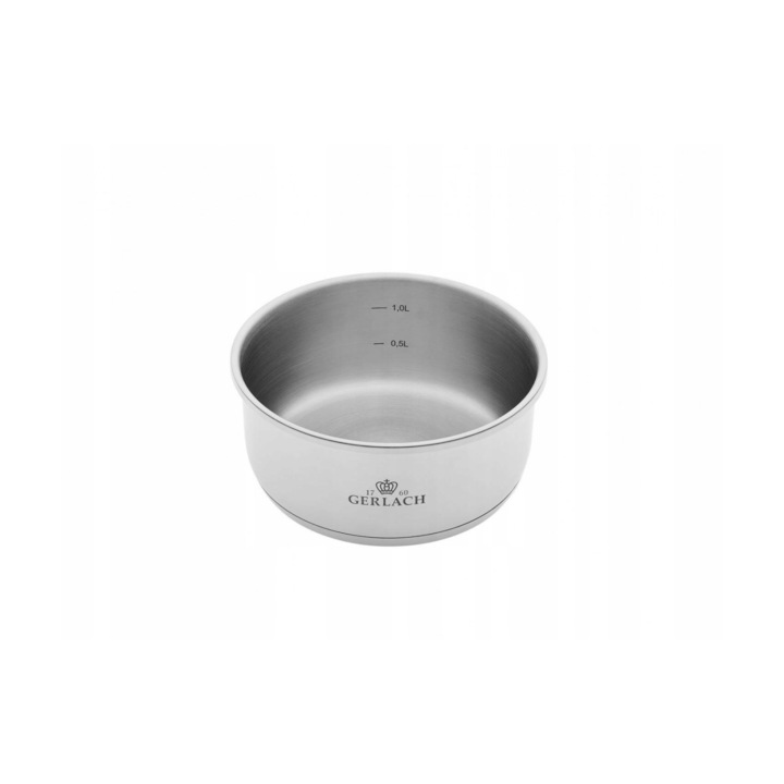 Универсална тенджера, Gerlach, Неръждаема стомана, 16 см, Сребро