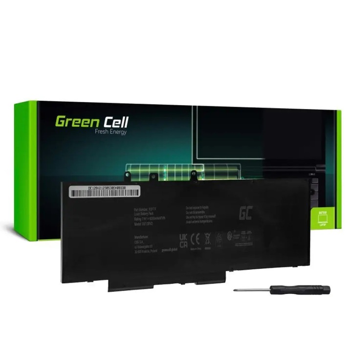 Baterie pentru laptop DELL Latitude 5280 5290 5480 5490 5491 5495 5580 5590 5591 Precision 3520 3530 93FTF GJKNX 7,6V 6200mAh GREEN CELL