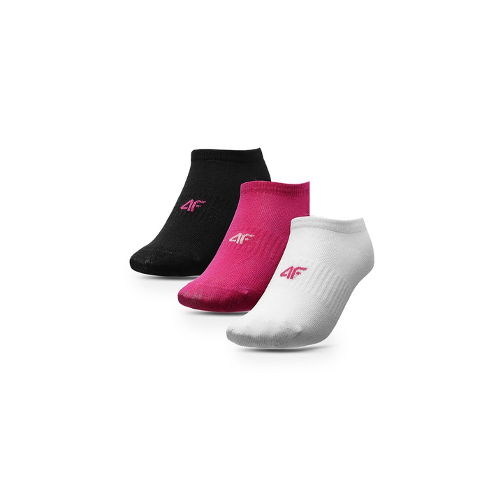 Комплект от 3 чифта чорапи за момиче, 4F, 302870554, Многоцветни, Текстил, 36-38 EU