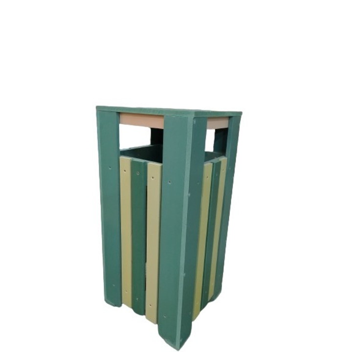 Cos stradal Helene pentru gunoi multicolor cu capac capacitate 40L