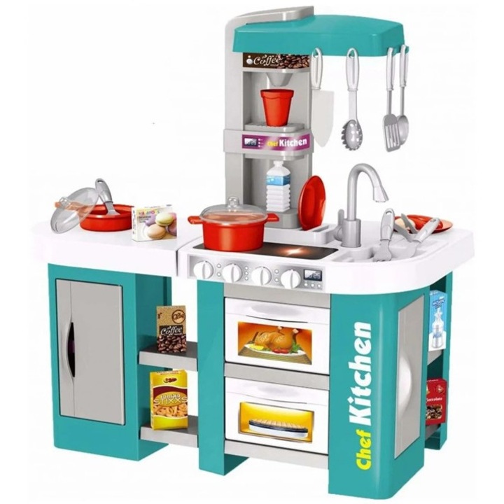 Bucatarie de jucarie Kitchen Talented Chef, Verde, 49 accesorii, Dimensiune: 72, 5 cm x 61 cm x 33 cm