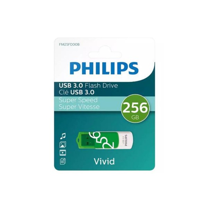 Philips Vivid Edition USB стик, 256 GB, USB 3.0 зелен/бял