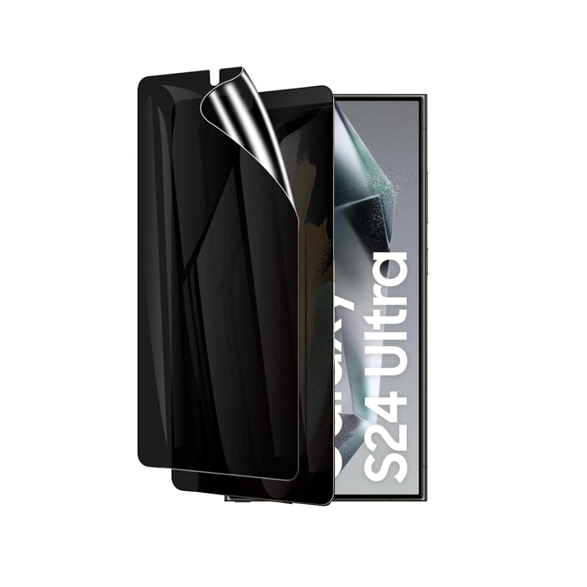 Folie de protectie ecran compatibila cu Samsung Galaxy S24 Ultra, Privacy Hydrogel din silicon, TPU, Perfect fit, acopera tot ecranul, ISAG