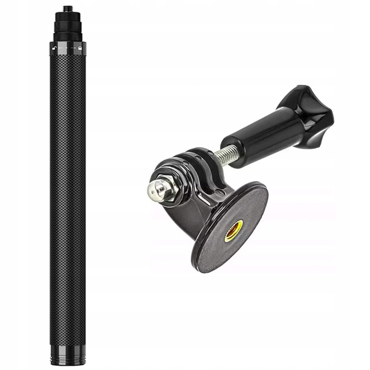 Videokamera Monopod, Telesin, szénszálas, 100 cm, Gopro Dji-vel kompatibilis, fekete