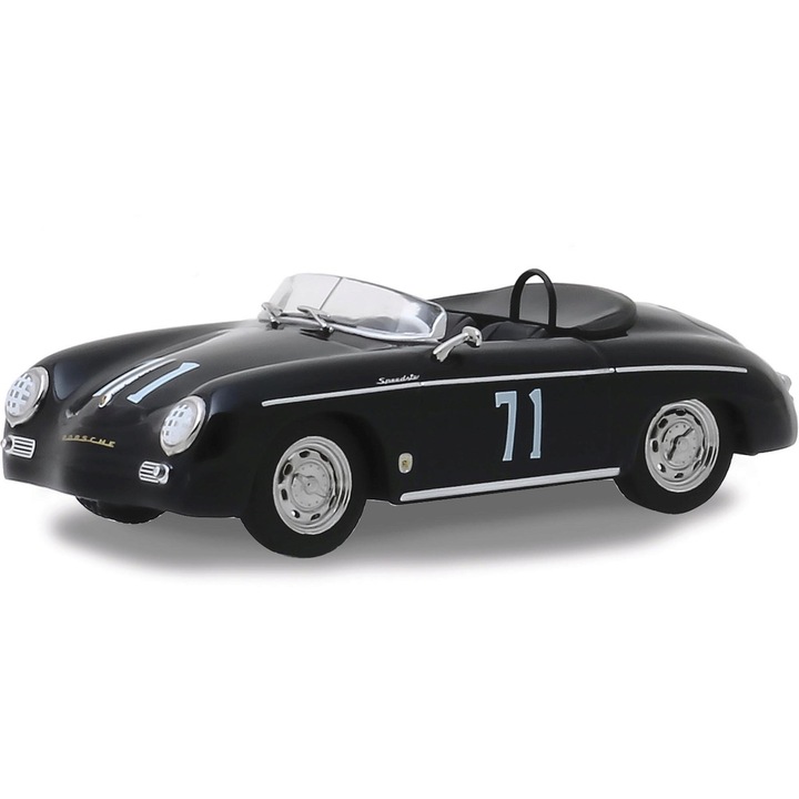 Macheta Porsche 356 Speedster Super #71 1958 negru cu vitrina plexiglass - 1/43 Greenlight