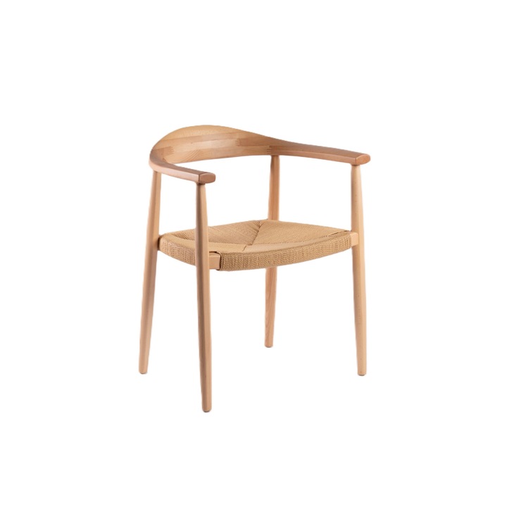 Scaun lounge, HDS, STW205, Structura lemn masiv de fag, Sezut din sfoara impletita, 63.5x53.76cm