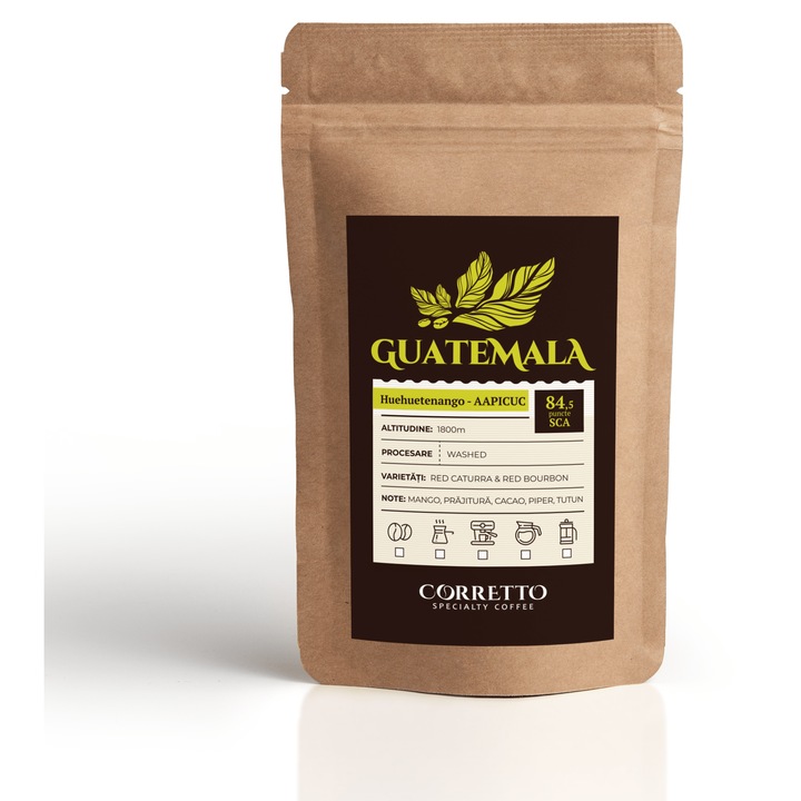 Cafea de specialitate Corretto, Guatemala, 300 g, Espresso, macinata