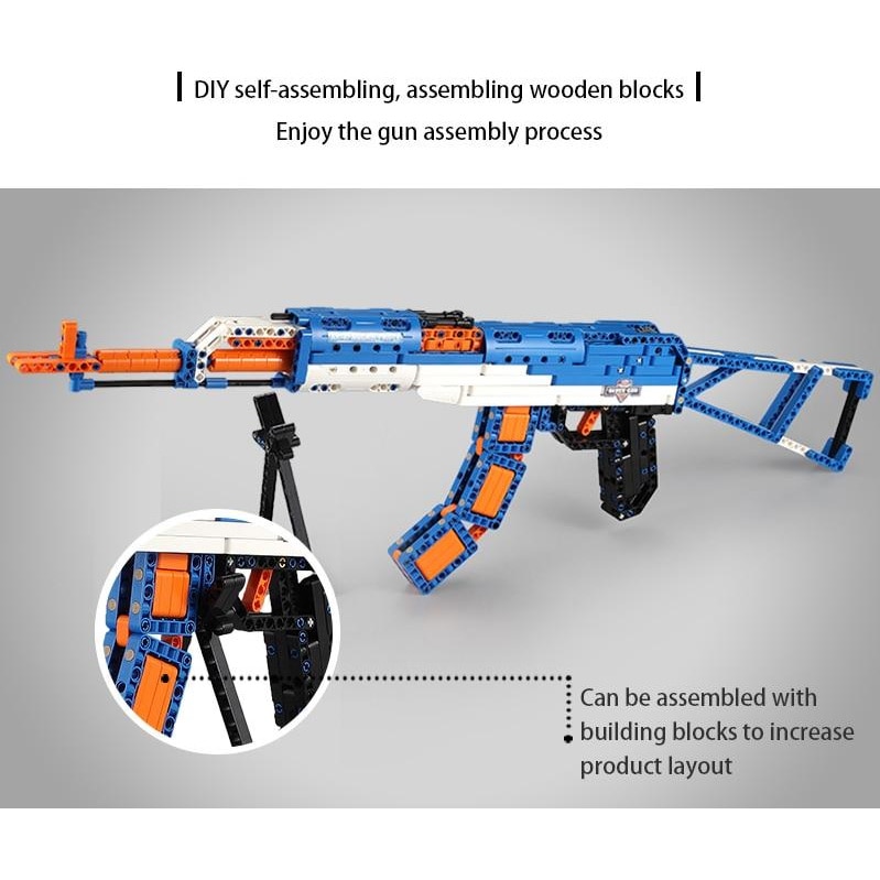 Set constructie CaDa - Arma de asalt AK47 C81001W, 498 piese - eMAG.ro
