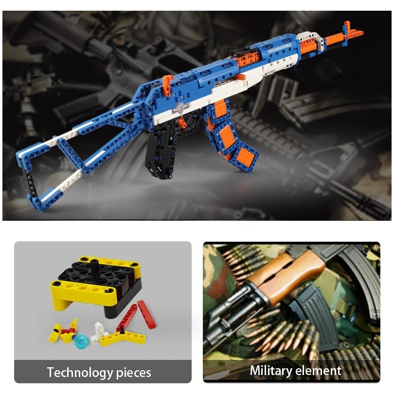 Set constructie CaDa - Arma de asalt AK47 C81001W, 498 piese - eMAG.ro