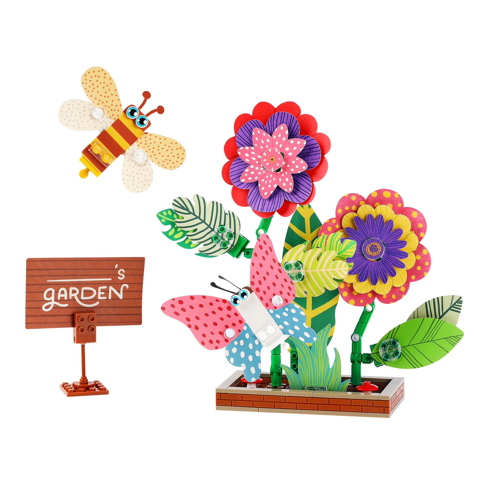 Set constructie CaDa - Endless Creativity Montessory-DIY Gradina cu Flori C71022W, 230 piese
