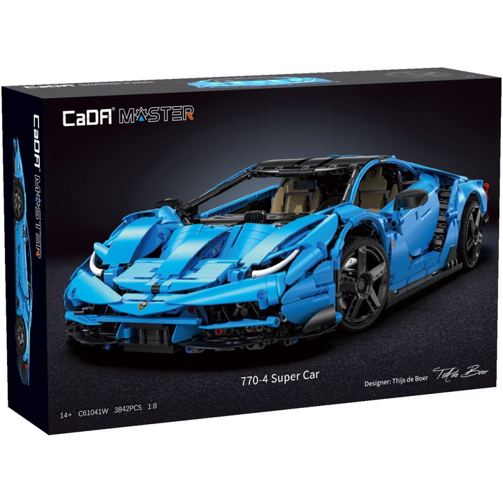 CaDa C61041W építőkészlet - Master 770-4 Super Car, méretarány 1:8, 3842 db