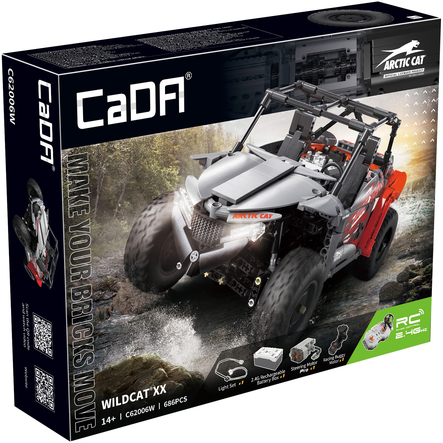 Set constructie CaDa - Masinuta RC WILDCAT Off-Roader C62006W, cu