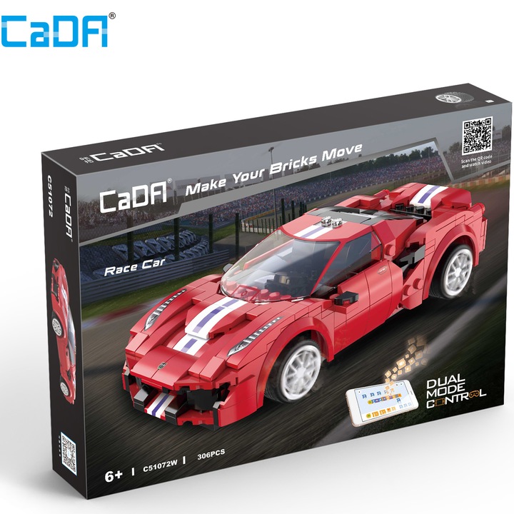 Конструктор CaDa - Количка Race Car Dual Control C51072W, 306 части