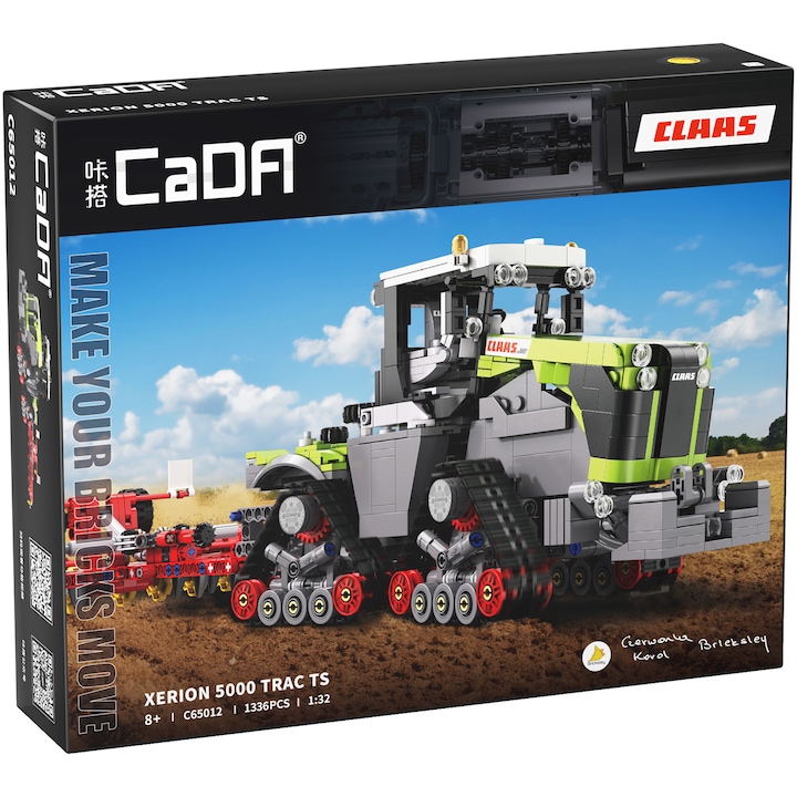 CaDa Építőikészlet - Traktor OSZTÁLY XERIOS 5000 TRAC TS C65012W, 1336 db