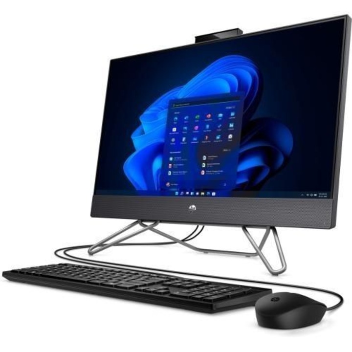 Asztali PC All-In-One HP ProOne AIO 240 G9, 23,8 hüvelykes 1920 x 1080, Intel Core i7-1255U 10 C / 12 T, 4,7 GHz, 12 MB gyorsítótár, 15 W, 16 GB RAM, 51 Iris GB SSD Xe Graphics, ingyenes DOS
