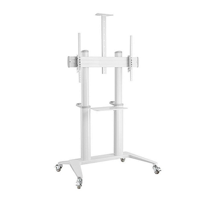 Стойка за мобилен телевизор, големи екрани, Blackmount BM-T150WHITE, регулируема височина, 70"-120", макс. 140 кг, бял