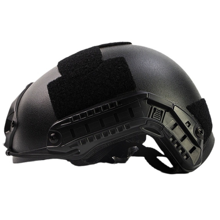 Casca tactica airsoft, Axroad Mall, Reglabil, Rezistent la socuri, Impermeabil, Design ergonomic, Echipat cu sine de ghidare, Pentru antrenament, cautare si salvare, catarare, tactica, ABS/EPP, 27.5*22*15 cm, Negru