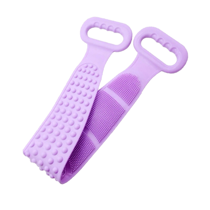 Burete de baie exfoliant din silicon pentru spate Rila Crafts, violet