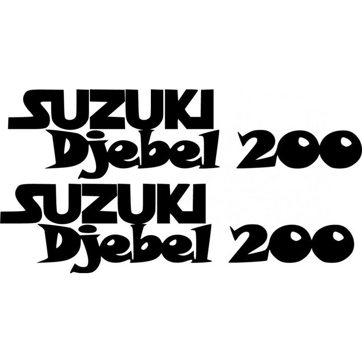 Sticker x2, Suzuki Djebel 200, Negru, 25cm