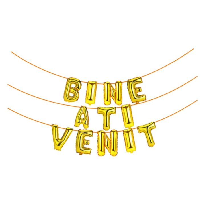 Baloane "BINE ATI VENIT" Auriu Selling Depot