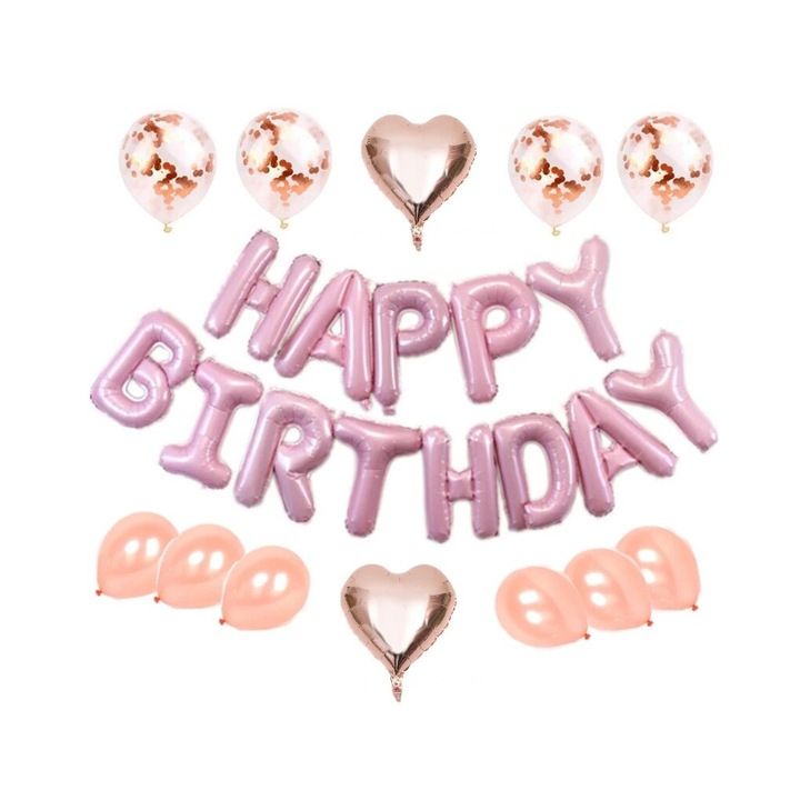 Комплект от 25 балона Happy Birthday, Rose Selling Depot