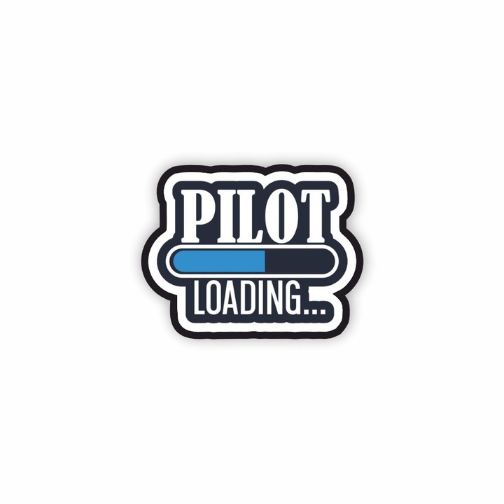 Insigna din lemn cu brosa Pilot loading, multicolor, 3 cm