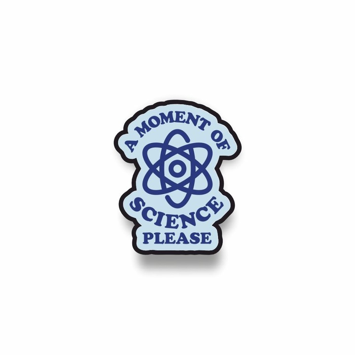 Insigna din lemn cu brosa A moment of science, multicolor, 3 cm