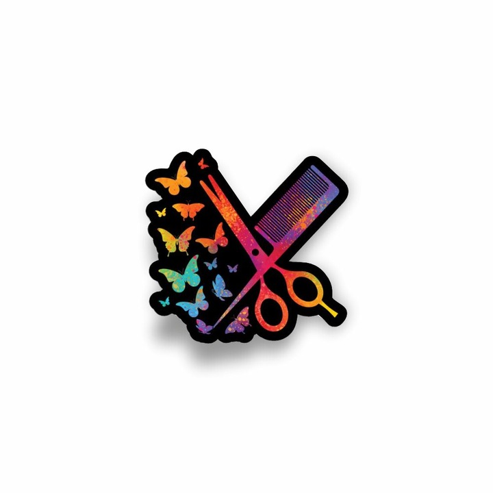 Insigna din lemn cu brosa Comb, multicolor, 3 cm