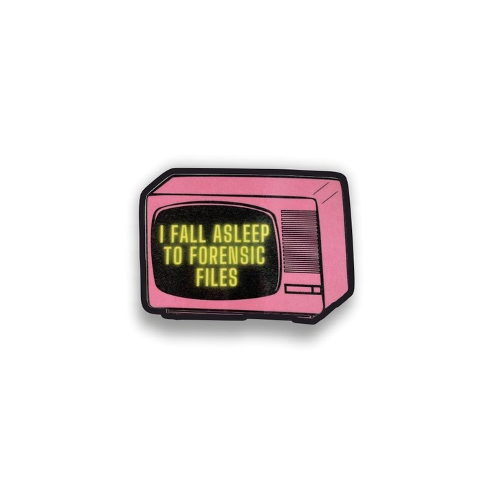 Insigna din lemn cu brosa Forenic files, multicolor, 3 cm