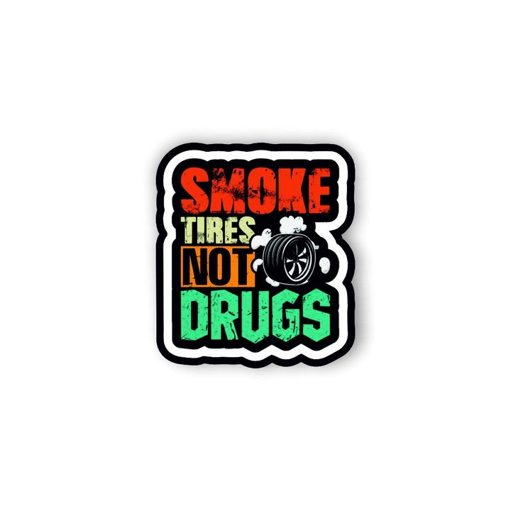 Insigna din lemn cu brosa Smoke tires, multicolor, 3 cm