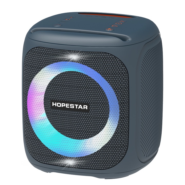 Boxa portabila Wireless Hopestar Party 100 cu led, cu functie incarcare telefon si microfon
